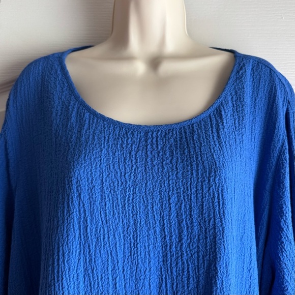 Ali Miles Crinkle Chopstick Button Sleeve Tunic Top - Picture 2 of 8